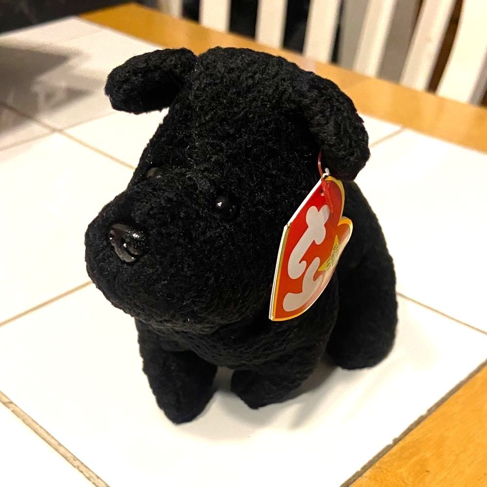 Ty Beanie Baby Scottie 1996 Black Plush Dog Toy, 1NN